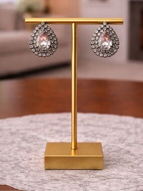 Stunning Vintage Teardrop Rhinestone Estate Earrings